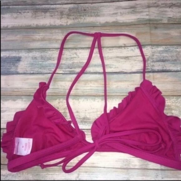 Xhilaration Magenta Ruffle Edge Bikini Top - Picture 3 of 3